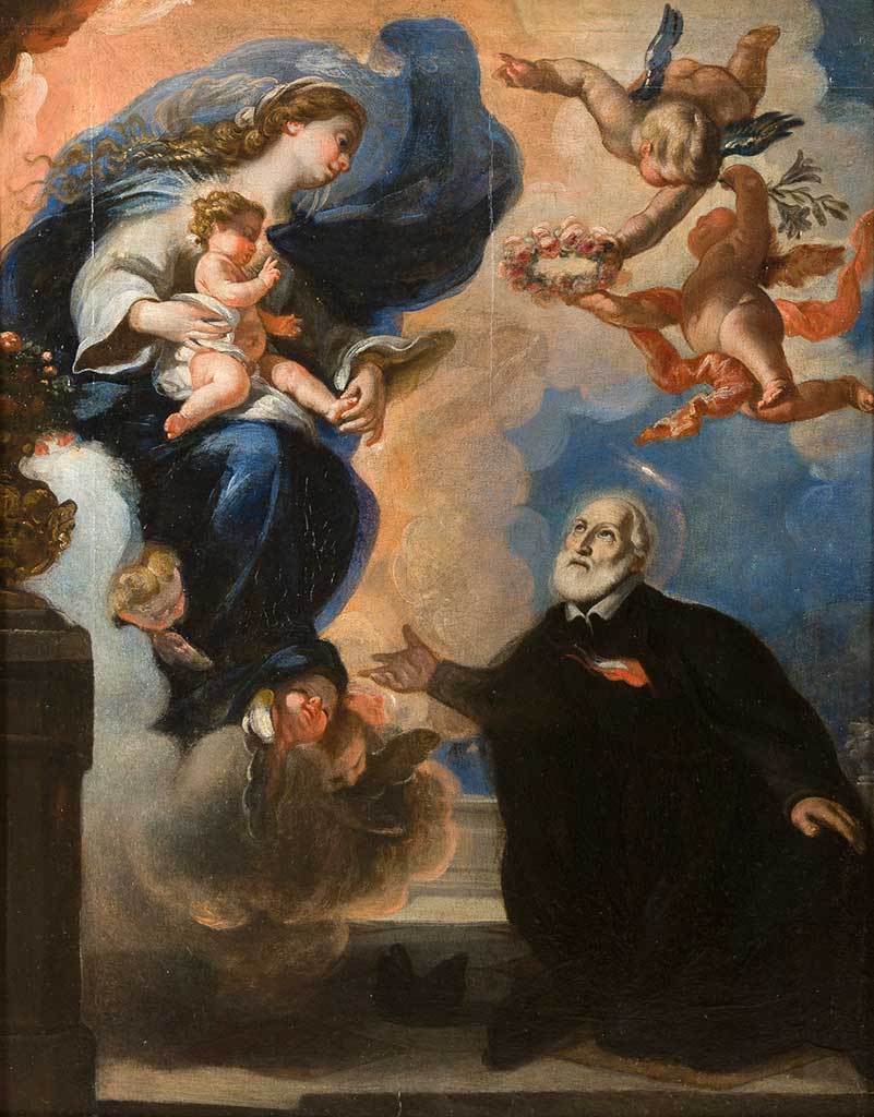 APARICION DE LA VIRGEN CON EL NIÑO JESUS A SAN FELIPE NERI - RUIZ DE LA IGLESIA