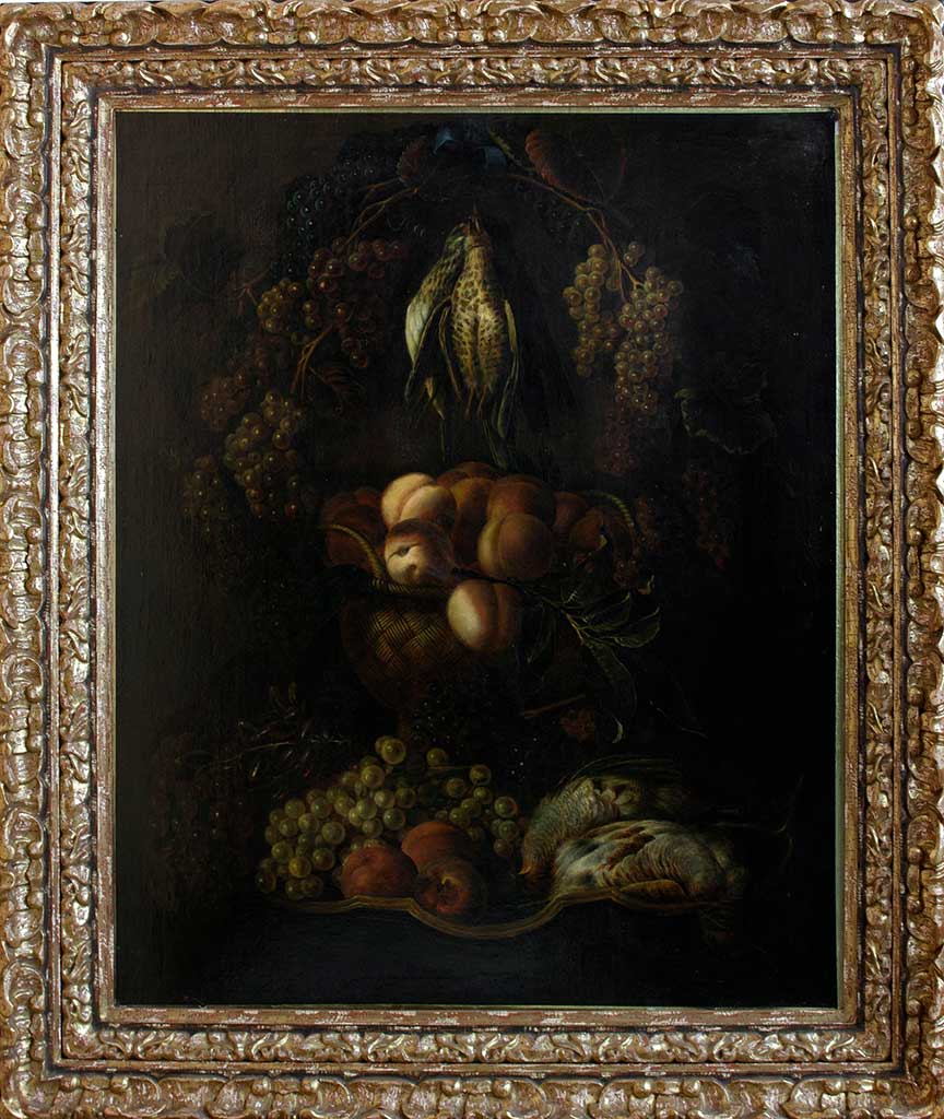 BODEGON CON UVAS Y CODORNICES