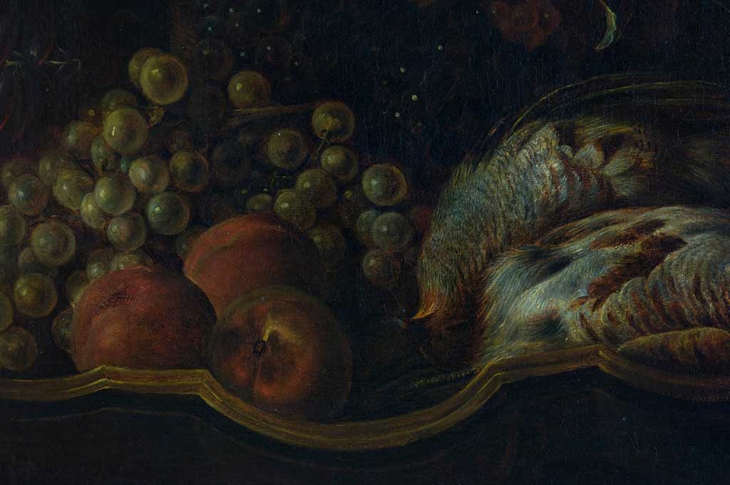 BODEGON CON UVAS Y CODORNICES