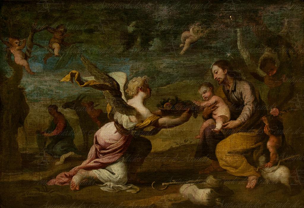 HUIDA A EGIPTO CON JOSE NIÑO Y MARIA - NICOLAS ANTONIO DE LA CUADRA