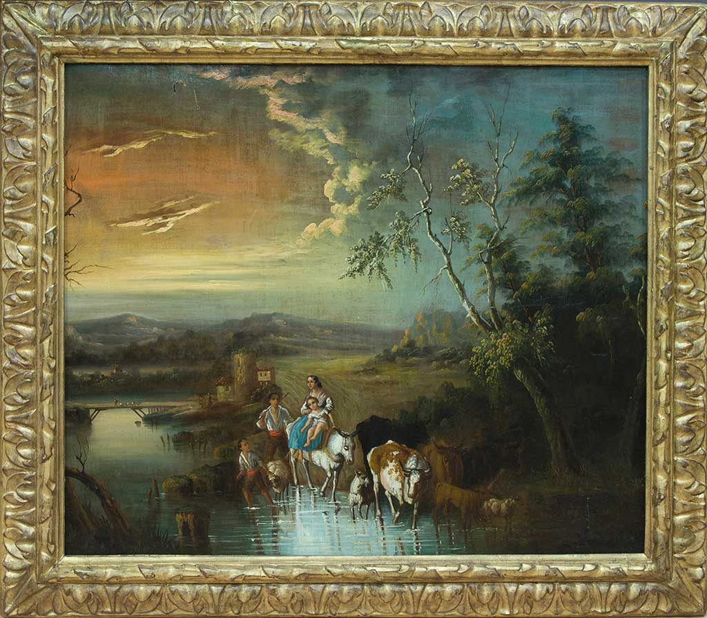 Paisaje con Figuras<br> ATRIBUIDO A ANDRÉS CORTÉS Y AGUILAR