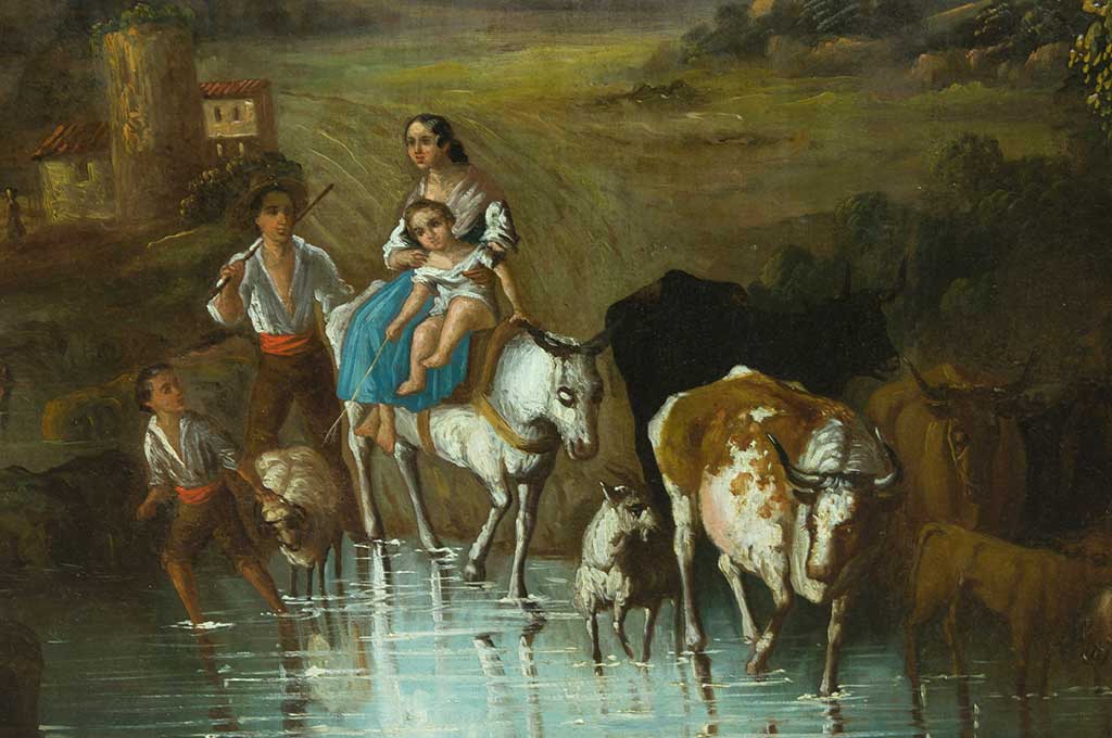 Paisaje con Figuras<br> ATRIBUIDO A ANDRÉS CORTÉS Y AGUILAR - Imagen 3