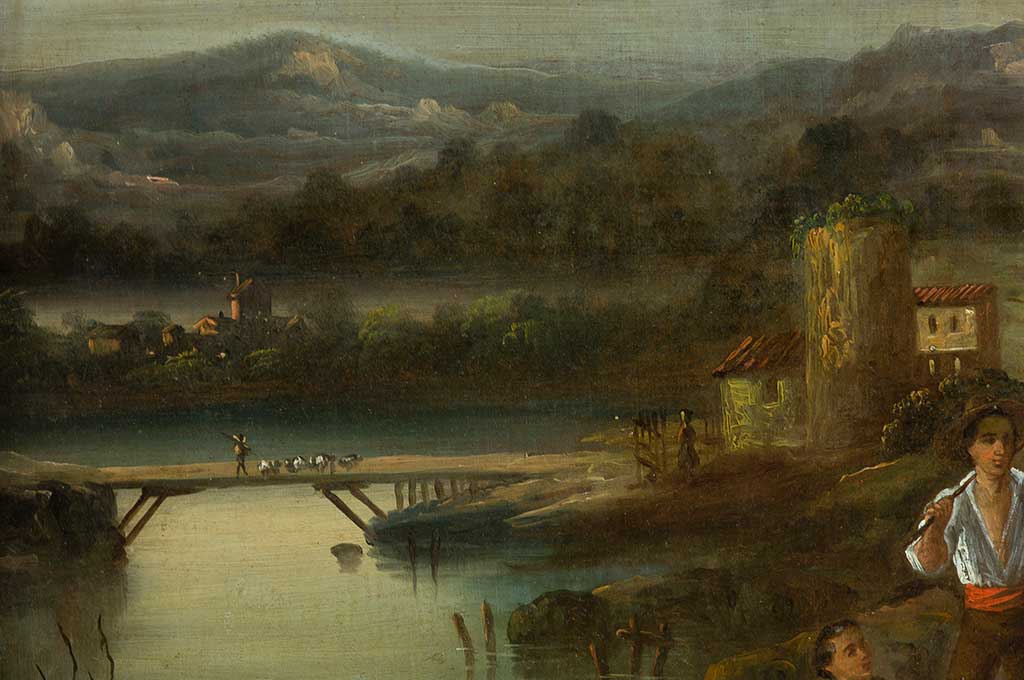 Paisaje con Figuras<br> ATRIBUIDO A ANDRÉS CORTÉS Y AGUILAR - Imagen 4