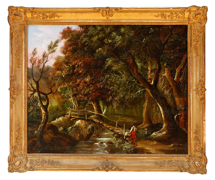 Pareja de paisajes<br> ESCUELA ANDALUZA - Imagen 2