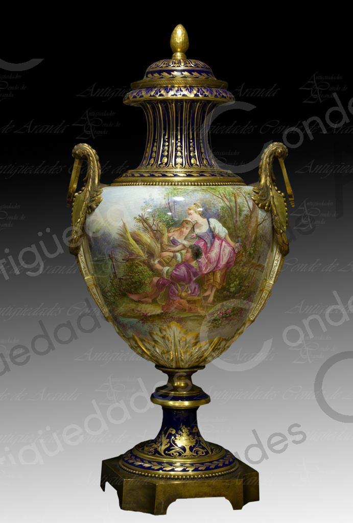 PAREJA JARRONES NAPOLEON III - FRANCIA SIGLO XIX