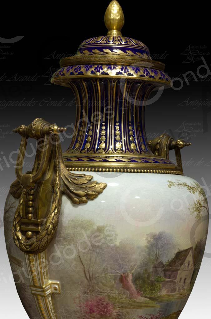 PAREJA JARRONES NAPOLEON III - FRANCIA SIGLO XIX