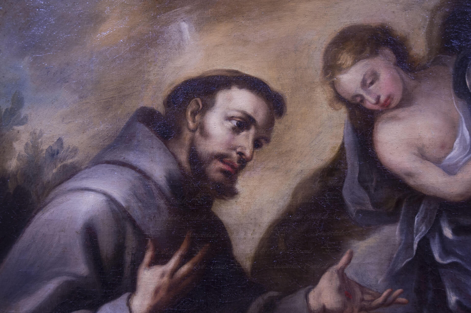 SAN FRANCISCO Y UN ANGEL - ESCUELA SEVILLANA