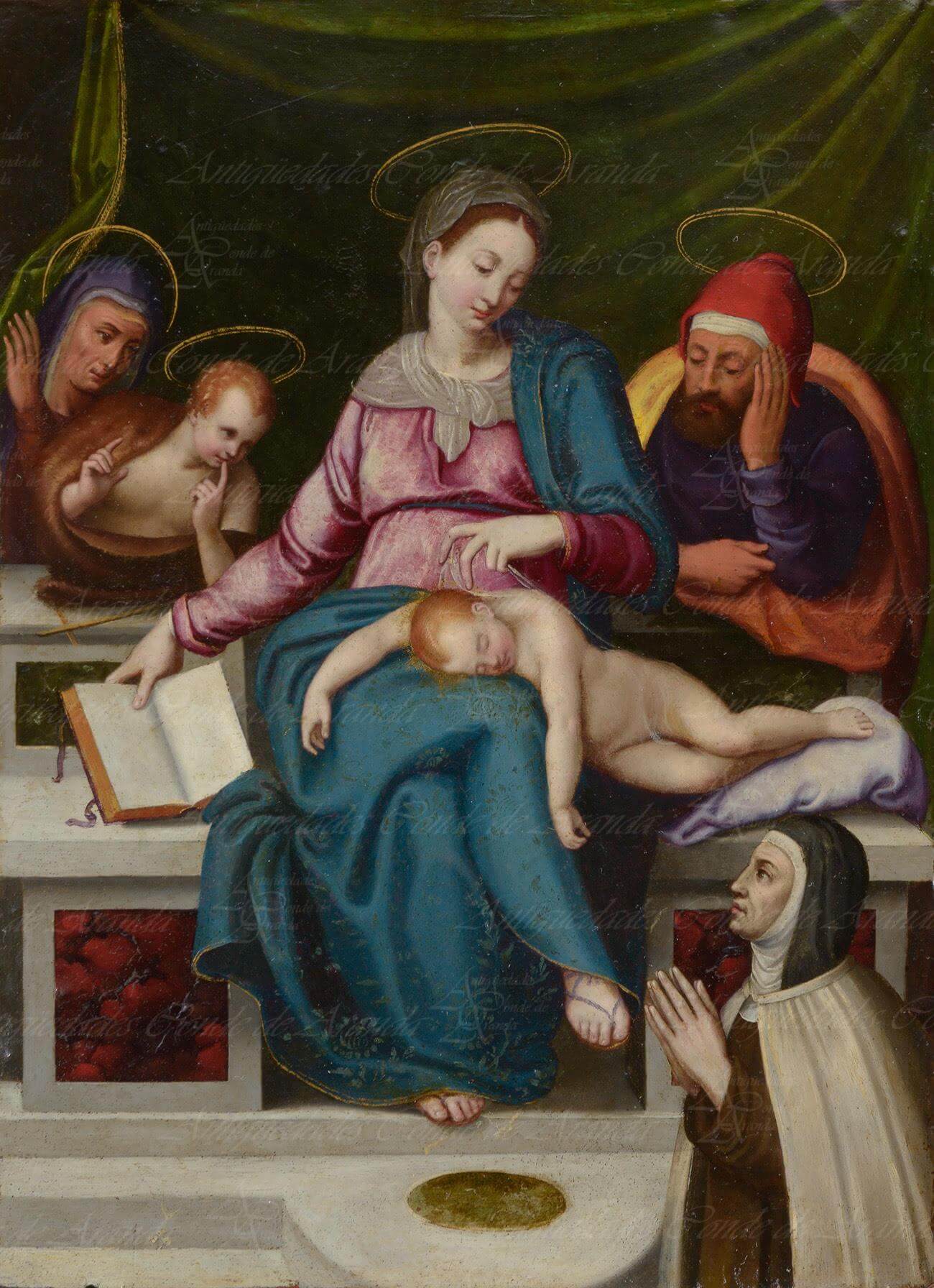 VIRGEN CON NIÑO SANTOS Y DONANTE - BLAS DE PRADO