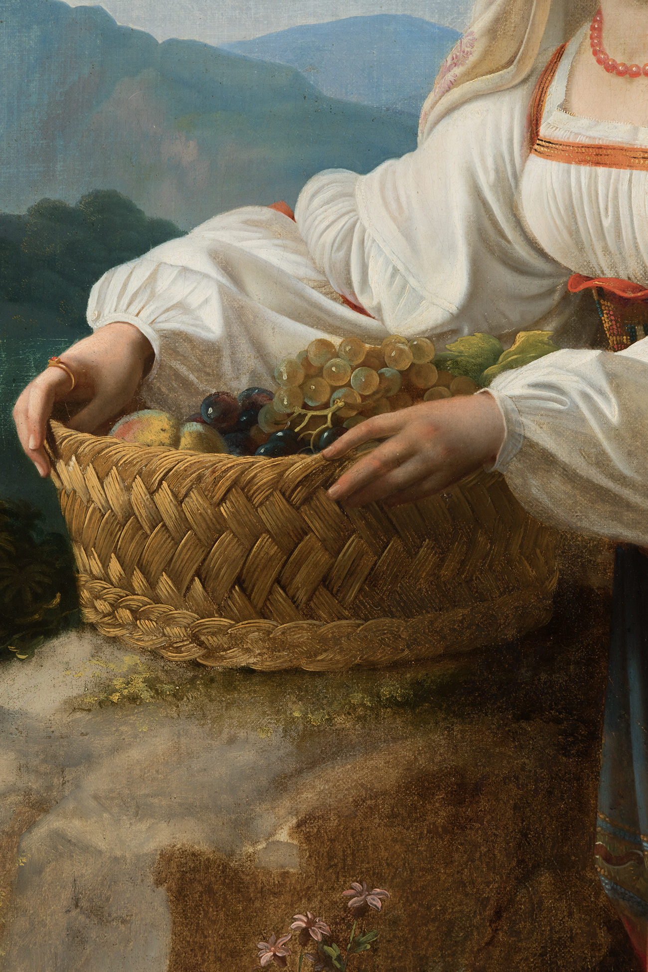 Cuadro "Jóven Napolitana" siglo XIX de la Escuela Italiana - Imagen 5